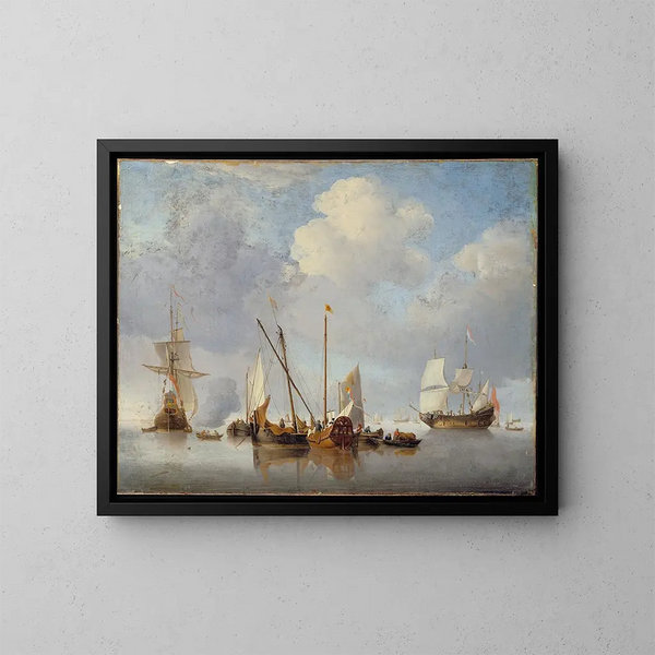 En lugn - Willem van de Velde den yngre — inramlat konstverk på väggen