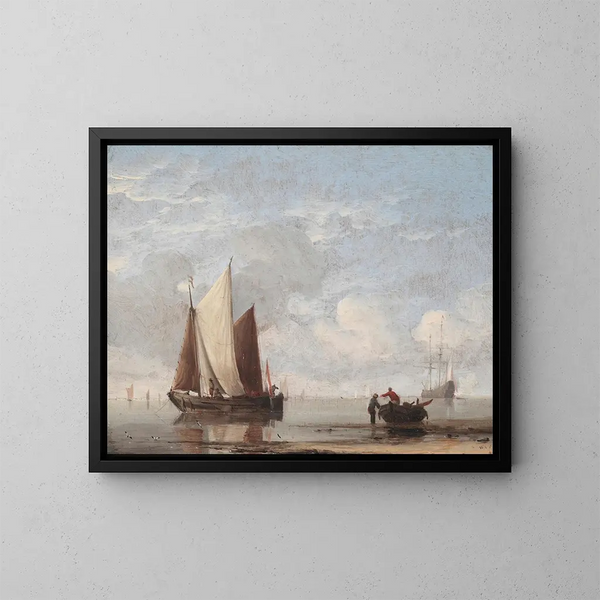 Mer lugn - Willem van de Velde den Yngre — inramlat konstverk på väggen