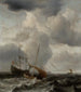 Mer agitée avec des navires - Willem van de Velde le Jeune — vy av konstverket
