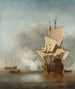 Le coup de canon - Willem van de Velde le Jeune — vy av konstverket