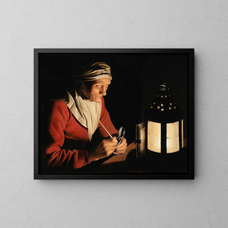 Willem van der Vliet - An old woman by candlelight.webp