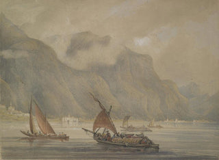 Château de Chillon, Genève-sjön - William Alfred Delamotte — vy av konstverket