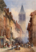 La tour de l'église Saint-Romain Rouen depuis la rue Horloge - William Bingham McGuinness — vy av konstverket