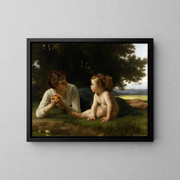 Tentation - William Bouguereau — inramlat konstverk på väggen