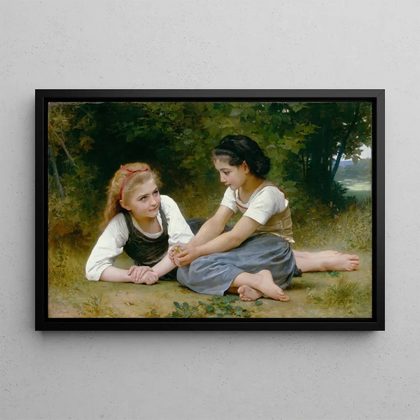 Les cueilleuses de noix - William Bouguereau — inramlat konstverk på väggen