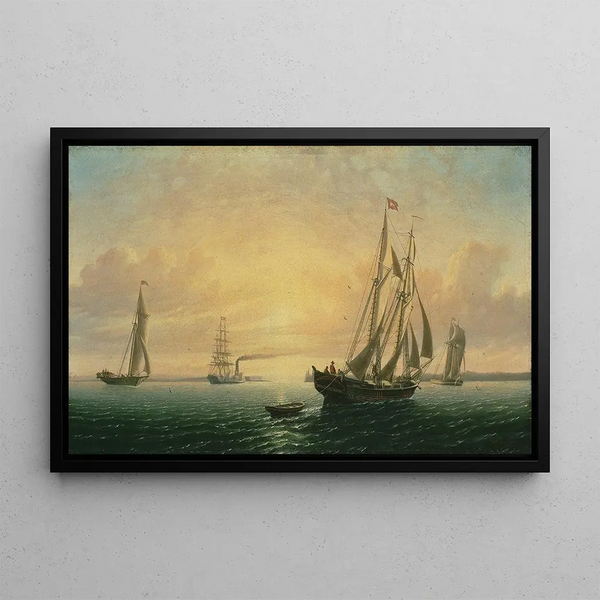 La Goélette Jane de Bath, Maine - William Bradford — inramlat konstverk på väggen