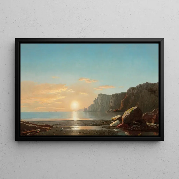 Vue de Northern Head au lever du soleil dans la baie de Fundy - William Bradford — inramlat konstverk på väggen
