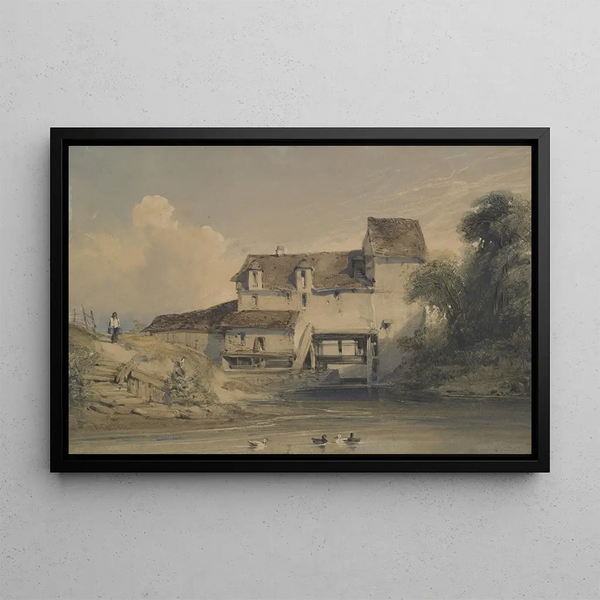 Moulin à Charenton - William Callow — inramlat konstverk på väggen