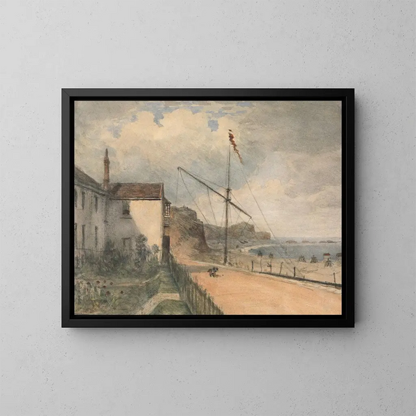 Budleigh Salterton från vår trädgård - William Crotch — inramlat konstverk på väggen