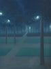 Nocturne vid Royalparken i Bryssel - William Degouve de Nuncques — vy av konstverket