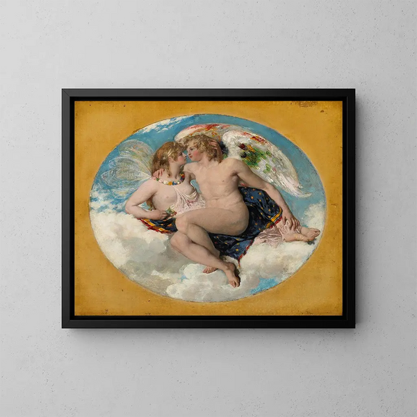 Cupidon och Psyche - William Etty — inramlat konstverk på väggen