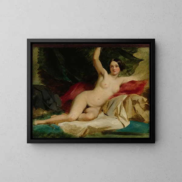 Nu feminin liggande - William Etty — inramlat konstverk på väggen