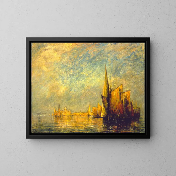Coucher de soleil sur San Giorgio, Venise - William Gedney Bunce — inramlat konstverk på väggen