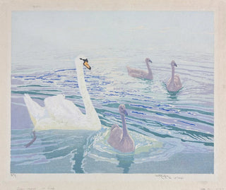 Cygnes et cygnets - William Giles — vy av konstverket