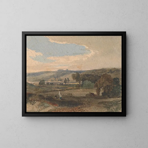 Landskapsbild av Wales - William Havell — inramlat konstverk på väggen