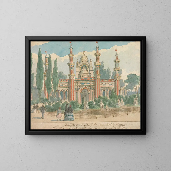 Temple de la pyrotechnie et saloon du bâtiment américain - William Henry Brooke — inramlat konstverk på väggen