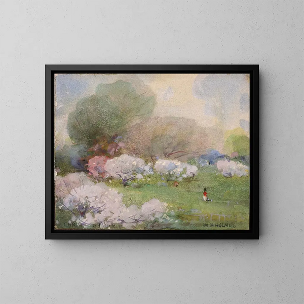 körsbärsblomster - William Henry Holmes — inramlat konstverk på väggen