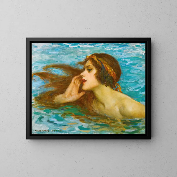 En liten sjöjungfru - William Henry Margetson — inramlat konstverk på väggen