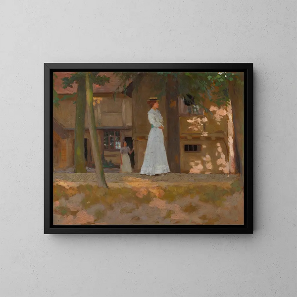 La Promenade - William Henry Margetson — inramlat konstverk på väggen