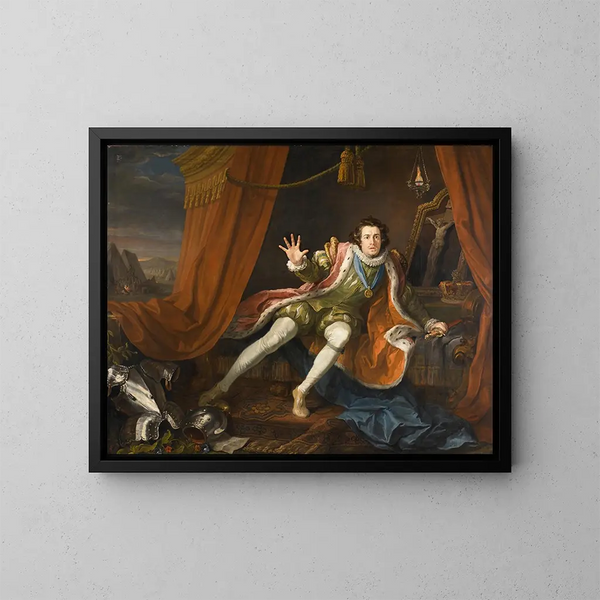 David Garrick i Richard III - William Hogarth — inramlat konstverk på väggen