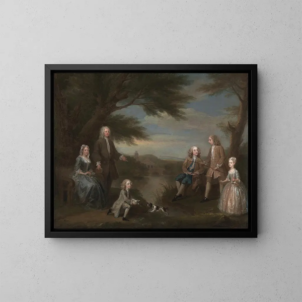 John och Elizabeth Jeffreys och deras barn - William Hogarth — inramlat konstverk på väggen
