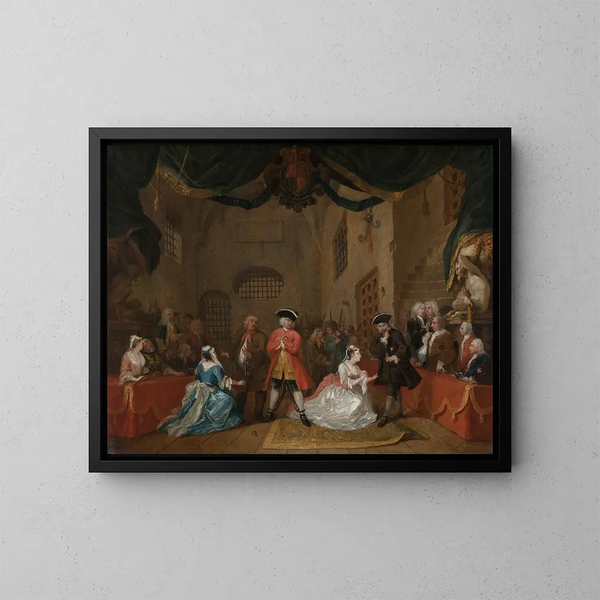 L'Opéra des gueux - William Hogarth — inramlat konstverk på väggen