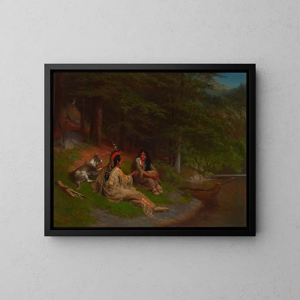 Idylle indienne - William Holbrook Beard — inramlat konstverk på väggen