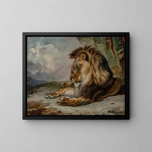 Lion endormi - William Huggins — inramlat konstverk på väggen