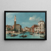 Vue de l'entrée du canal de Cannaregio avec l'église de San Geremia et le Palazzo Labia Venise - William James — inramlat konstverk på väggen