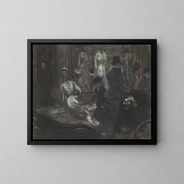Chez les modistes - William James Glackens — inramlat konstverk på väggen