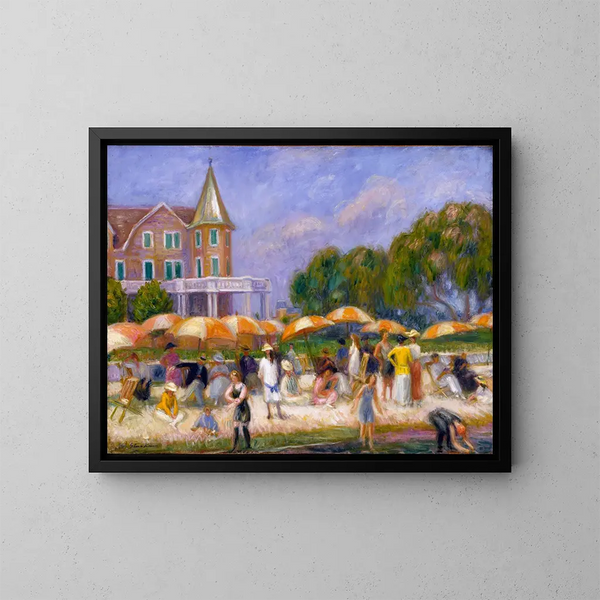 Parasols sur la plage à Blue Point - William James Glackens — inramlat konstverk på väggen