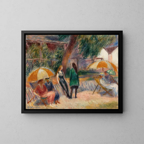 Strand med figurer i Bellport - William James Glackens — inramlat konstverk på väggen