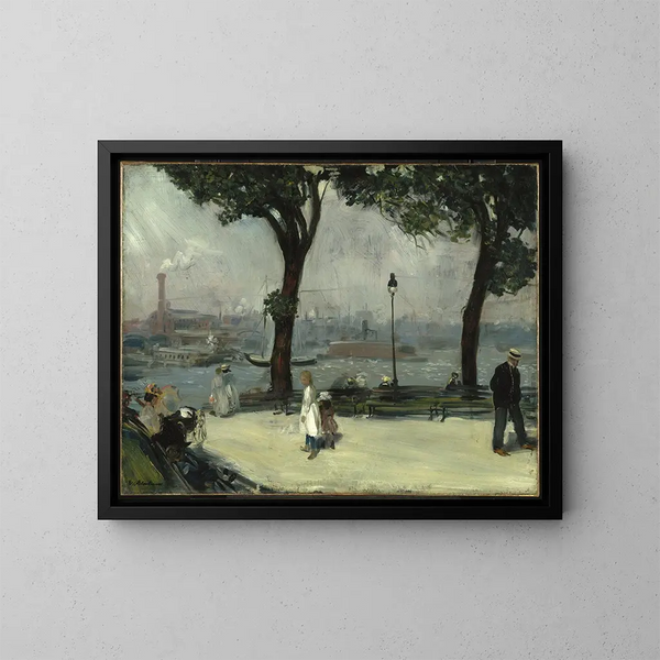 Parc East River - William James Glackens — inramlat konstverk på väggen