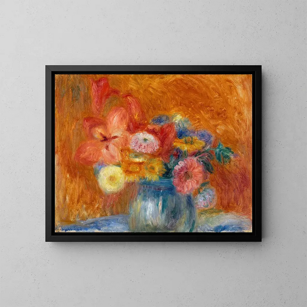 Bol grön av blommor - William James Glackens — inramlat konstverk på väggen