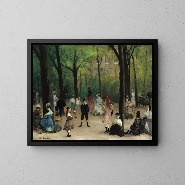 Jardins du Luxembourg - William James Glackens — inramlat konstverk på väggen