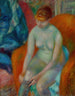 Nue tirant sur un bas Nue aux cheveux roux - William James Glackens — vy av konstverket