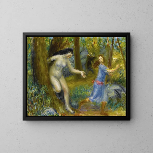 serie av nymphettor med en man - William James Glackens — inramlat konstverk på väggen