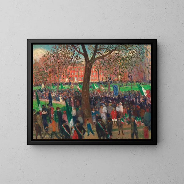 Parade à Washington Square - William James Glackens — inramlat konstverk på väggen