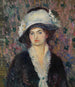 Boutique Dam Kvinnor med fjäderhatt - William James Glackens — vy av konstverket