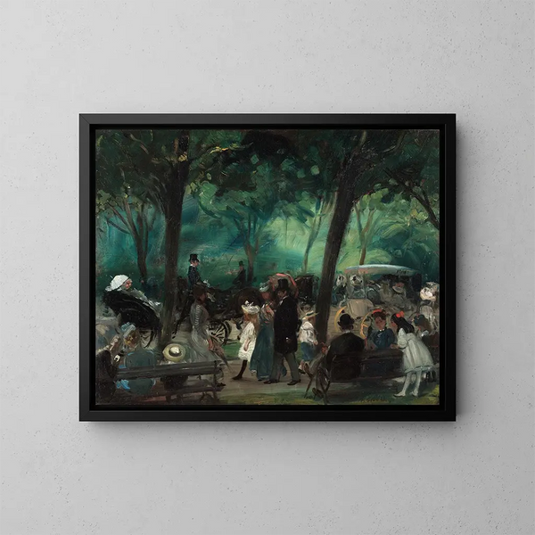 La Promenade dans Central Park - William James Glackens — inramlat konstverk på väggen