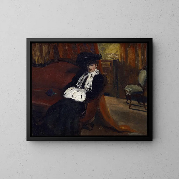 Le manchon d'hermine - William James Glackens — inramlat konstverk på väggen