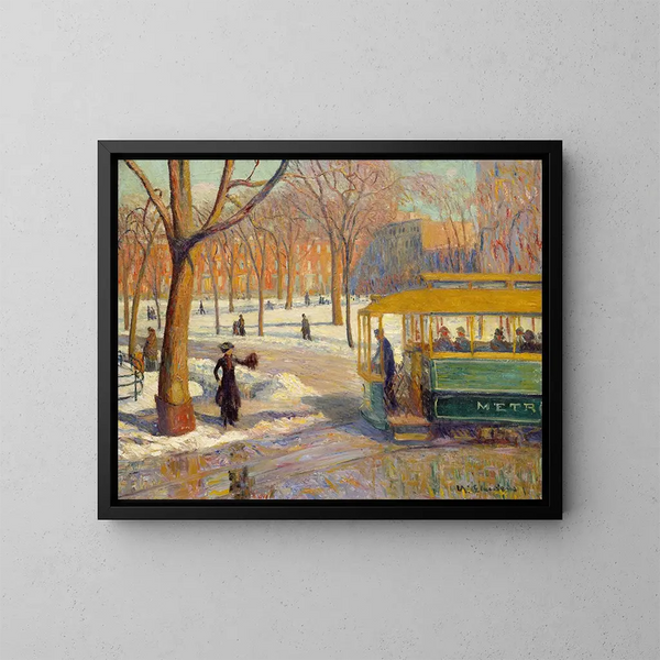 La voiture verte - William James Glackens — inramlat konstverk på väggen