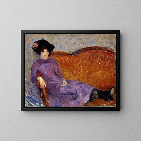 La robe violette - William James Glackens — inramlat konstverk på väggen