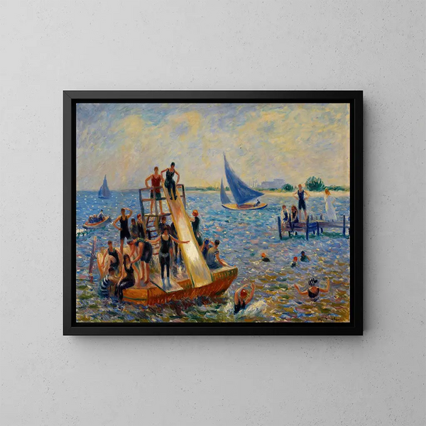 Le Radeau - William James Glackens — inramlat konstverk på väggen