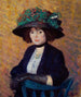 kvinna med grön hatt - William James Glackens — vy av konstverket