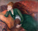 Ung kvinna i grönt - William James Glackens — vy av konstverket