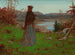 kvinna i en höstlandskap - William John Hennessy — vy av konstverket