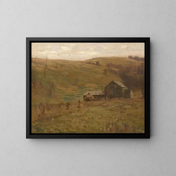 Prairies vallonnées - William Langson Lathrop — inramlat konstverk på väggen