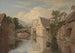 Cottages vid en flod - William Linton — vy av konstverket