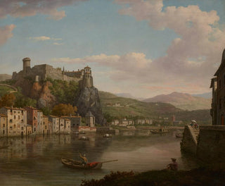 Vue de la Saône et du château de Pierre Scize, Lyon, France - William Marlow — vy av konstverket